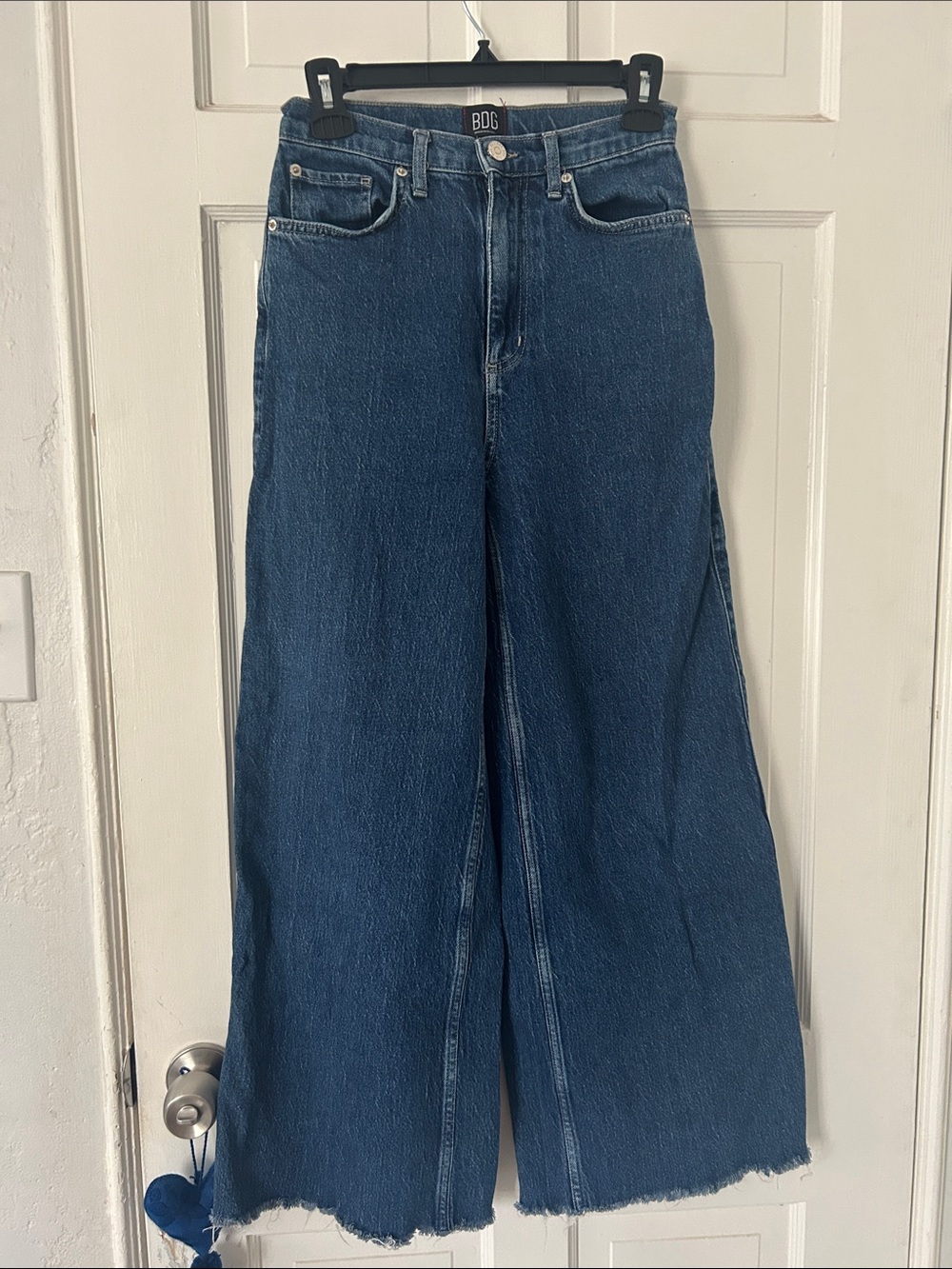 BDG Indigo Wide-Leg Jean with Raw Hem